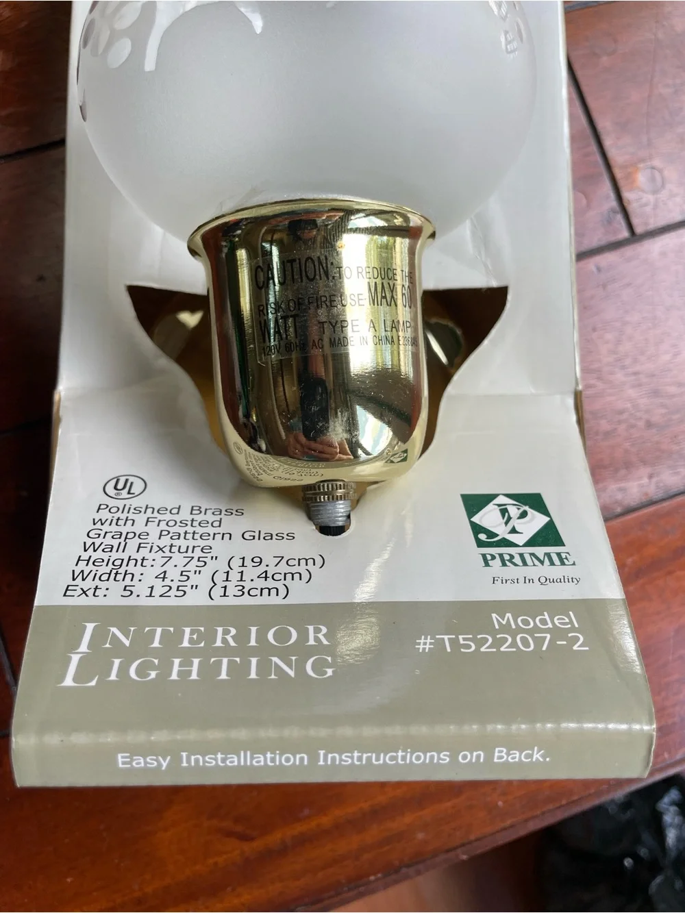 Interior Lighting Polished Brass Wall Sconce with Frosted Glass - White